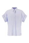 Weekend Max Mara Ardea - Straight Cotton Poplin Shirt In Blue