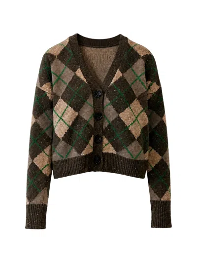 Weekend Max Mara Argyle-knit V-neck Cardigan In Multi