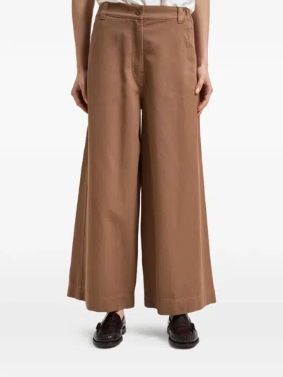 Weekend Max Mara Ariete Button Pocket Trousers In Brown