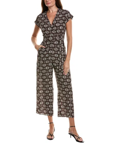 Weekend Max Mara Arizona Silk Jumpsuit In Brown
