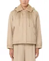 Weekend Max Mara Reversible Water-repellent Canvas Windbreaker In Brown