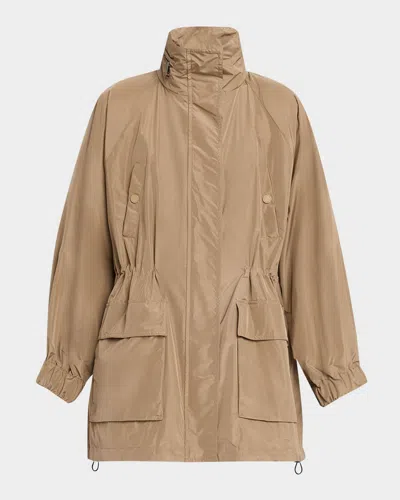 Weekend Max Mara Arley Oversized Hooded Drawcord Coat In Brown