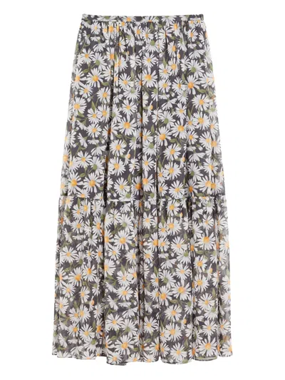 Weekend Max Mara Artello Floral Print Tiered Skirt