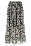 Weekend Max Mara Silk Tiered Skirt Floral Pattern