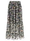Weekend Max Mara Silk Tiered Skirt Floral Pattern