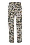 Weekend Max Mara High Waist Floral Pattern Trousers With Belt Loops