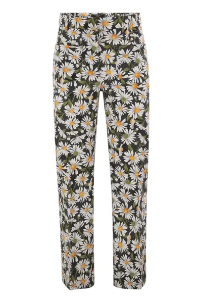 WEEKEND MAX MARA WEEKEND MAX MARA ARTEN1234 - PATTERNED COTTON FLARE TROUSERS