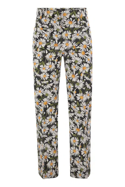 WEEKEND MAX MARA WEEKEND MAX MARA ARTEN1234 - PATTERNED COTTON FLARE TROUSERS