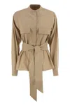 Weekend Max Mara Belted Cotton Jacket In Beige