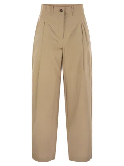 Weekend Max Mara Artur1234 Carrot Poplin Trousers In Brown