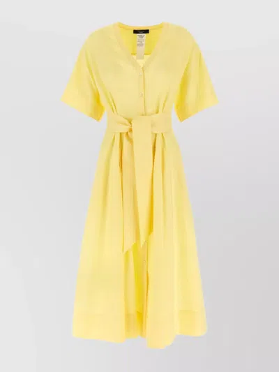 WEEKEND MAX MARA 'ARTUR1234' V-NECKLINE WAIST TIE DRESS