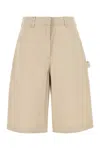 Weekend Max Mara Beige Denim Arturo Bermuda Shorts In Brown
