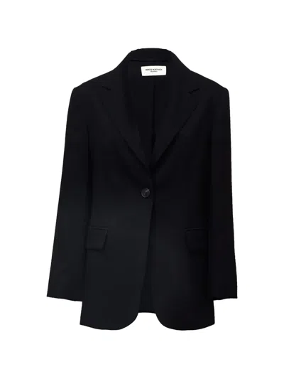 Weekend Max Mara Asta Single-breasted Wool Blazer In Black