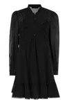 Weekend Max Mara Lace-insert Ruffled Mini Dress In Black
