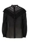 Weekend Max Mara Sheer Fabric Blouse Lace Detailing In Black