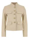 Weekend Max Mara Astori1234 Structured Collar Jacket With Button Detailing In Neutral