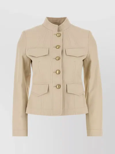 Weekend Max Mara Astori1234 Structured Collar Jacket With Button Detailing In Neutral