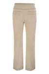 Weekend Max Mara Astrale1234 - Stretch Cotton Flare Trousers In Neutral