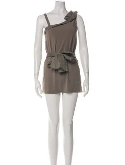 Pre-owned Weekend Max Mara Asymmetrical Mini Dress In Neutrals