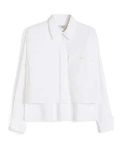 Weekend Max Mara Asymmetrical Washed Cotton Shirt - White