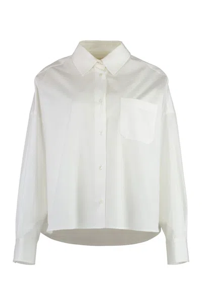 Weekend Max Mara Aureo Cotton Poplin Shirt For Women In White