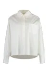 Weekend Max Mara Ribaldo Embroidered Cotton Poplin Shirt In White