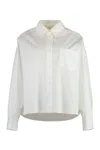 Weekend Max Mara Ribaldo Embroidered Cotton Poplin Shirt In White