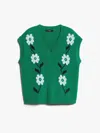 Weekend Max Mara Austria Embroidered Cotton Blend Vest