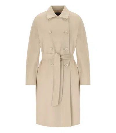 Weekend Max Mara Avenue Sabbia Belted Coat In Beige