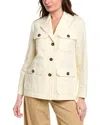 Weekend Max Mara Bacca Linen-blend Jacket In White
