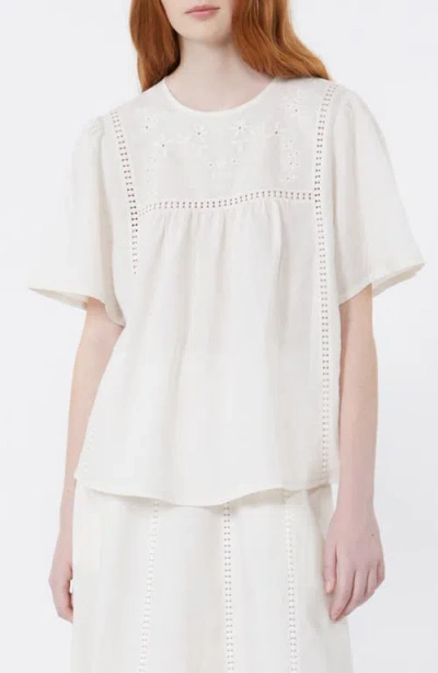 Weekend Max Mara Bacino Embroidery Top In White