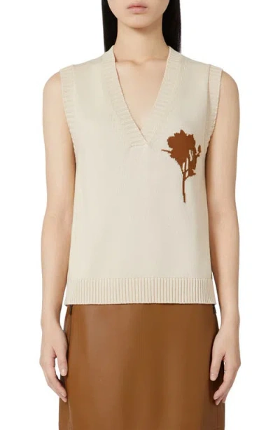 Weekend Max Mara Bacio Cotton Sweater Vest In White