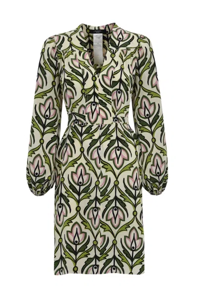 Weekend Max Mara Baden Dress In Crepe De Chine In Multicolour