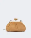 Weekend Max Mara Omens Brown Small Suede Pasticcino Clutch Bag In Brown