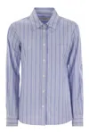 Weekend Max Mara Piadena Striped Poplin Shirt In Blue