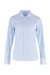 Weekend Max Mara Striped Motif Cotton Poplin Shirt In Riga Capri Estate