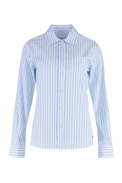Weekend Max Mara Bahamas Cotton Poplin Shirt In Blue