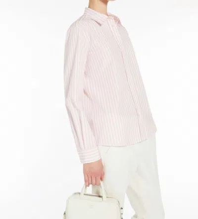 Weekend Max Mara Bahamas Stripe Poplin Shirt In Pink Distanced Stripe In White