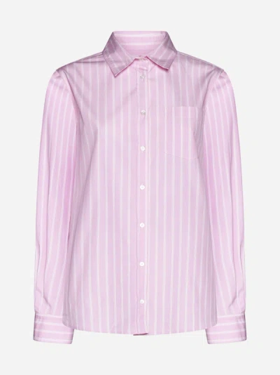 Weekend Max Mara Cotton Striped Shirt In Pink