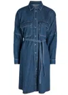 Weekend Max Mara Balenio Long Sleeve Denim Shirtdress In Blue