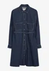 Weekend Max Mara Balenio Mini Denim Shirt Dress In Multi