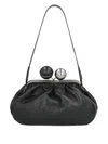 Weekend Max Mara Ball-embellished Frame Clutch Bag In Black