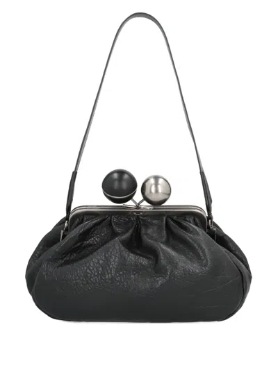 Weekend Max Mara Ball-embellished Frame Clutch Bag In Black