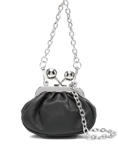 Weekend Max Mara Ball-embellished Mini Bag In Black