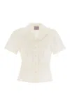 Weekend Max Mara Button-up Short-sleeved Top In White