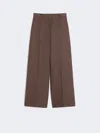 Weekend Max Mara Wide-leg High Waist Trousers With Pleated Front In Brown