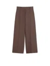 Weekend Max Mara Wide-leg High Waist Trousers With Pleated Front In Brown