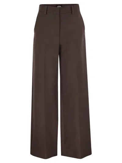 Weekend Max Mara Ballo Technical Cotton Palazzo Trousers