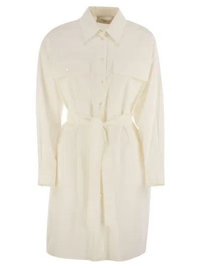 Weekend Max Mara Balocco Button Detailed Belted Dress In White