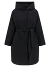 Weekend Max Mara Reversible Down Jacket In Water-repellent Twill In Black